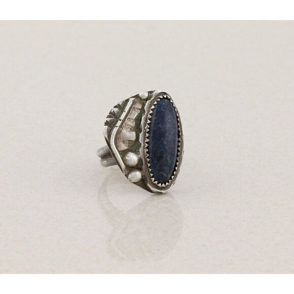 Sterling Silver Lapis Lazuli Ring Size 6 1/2 - Picture 5 of 8